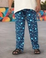 Shop Men's Blue All Over Printed Plus Size Pyjamas-Front