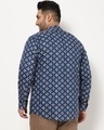 Shop Men's Blue All Over Printed Plus Size Shirt-Design