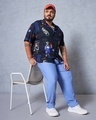 Shop Men's Blue All Over Printed Oversized Plus Size Shirt-Full