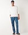 Shop Men's Blue All Over Printed Pyjamas-Full