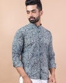 Shop Men's Blue All Over Printed Relaxed Fit Shirt-Design