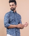 Shop Men's Blue All Over Printed Relaxed Fit Shirt-Design