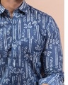 Shop Men's Blue All Over Printed Relaxed Fit Shirt