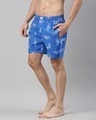 Shop Men's Blue All Over Tiger Printed Cotton Boxers-Full