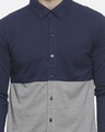 Shop Men's Blue and Grey Color Block Shirt