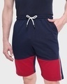 Shop Men's Blue and Red Color Block Shorts-Front