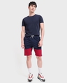 Shop Men's Blue and Red Color Block Shorts-Full