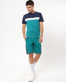 Shop Men's Blue and White Color Block Henley T-shirt-Full
