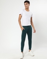 Shop Men's Blue and White Color Block Joggers-Full