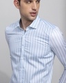 Shop Men's Blue and White Extreme Striped Slim Fit Shirt