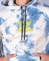 Shop Men's Blue & White Follow Your Dreams Tie & Dye Relaxed Fit Hoodie