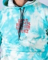 Shop Men's Blue & White Love Kindness Gratitude and Peace Tie & Dye Relaxed Fit Hoodie