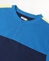 Shop Men's Blue and Yellow Color Block Henley T-shirt