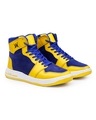 Shop Men's Blue and Yellow Color Block Sneakers