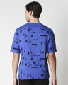 Shop Men's Blue AOP Oversized T-shirt-Full