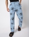 Shop Men's Blue Avengers Broken Logo Printed Pyjamas-Front