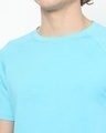 Shop Men's Blue Bachelor Button High Low Round Hem Raglan Oversized T-shirt