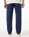 Shop Men's Blue Baggy Cargo Jeans-Design