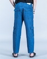 Shop Men's Blue Baggy Fit Cargo Jeans-Full