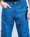 Shop Men's Blue Baggy Fit Cargo Jeans