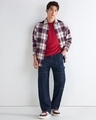 Shop Men's Blue Baggy Fit Carpenter Mid-Rise Jeans-Full