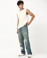 Shop Men's Blue Washed Straight Fit Mid-Rise Jeans-Full