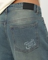 Shop Men's Blue Washed Straight Fit Mid-Rise Jeans