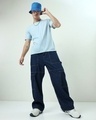 Shop Men's Blue Baggy Straight Fit Carpenter Jeans-Full