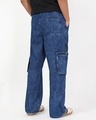Shop Men's Blue Washed Straight Fit Cargo Mid-Rise Jeans-Design