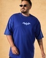 Shop Men's Blue Batman Graphic Printed Oversized Plus Size T-shirt-Front