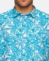 Shop Men's Blue Beach Hawaiian Floral Printed Shirt