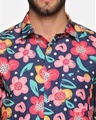 Shop Men's Blue Beach Hawaiian Floral Printed Shirt