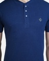Shop Pack of 2 Men's Blue & Beige Henley Cotton T-shirt