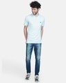 Shop Pack of 2 Men's Blue & Beige Henley Cotton T-shirt