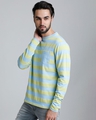 Shop Men's Blue & Beige Striped T-shirt-Design