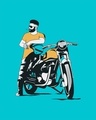 Shop Men's Blue Biker Bro T-shirt-Full