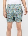 Shop Pack of 2 Men's Blue & Black All Over Printed Boxers