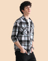 Shop Men's Blue & Black Checked Oversized Shacket-Design