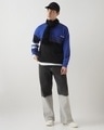 Shop Men's Blue & Black Color Block Oversized Sweatshirt-Full