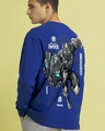 Shop Men's Blue Black Panther Mech Graphic Printed Oversized T-shirt-Front