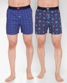 Shop Pack of 2 Men's Blue & Black Printed Regular Fit Boxer-Front