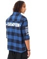 Shop Men's Blue & Black Run Checked Oversized Shirt-Design