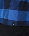 Shop Men's Blue & Black Run Checked Oversized Shirt