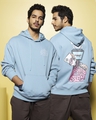 Shop Men's Blue Brain Wash Graphic Printed Oversized Hoodies-Front