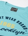 Shop Men's Blue Brooklyn Typography Oversized T-shirt