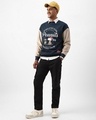 Shop Men's Blue & Brown Graphic Printed Oversized Sweatshirt