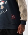 Shop Men's Blue & Brown Graphic Printed Oversized Sweatshirt