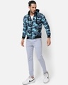 Shop Men's Blue Camouflage Hooded Jacket-Full