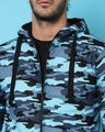 Shop Men's Blue Camouflage Hoodie Jacket