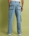 Shop Men's Blue Relaxed Fit Cargo Denim Jeans-Design